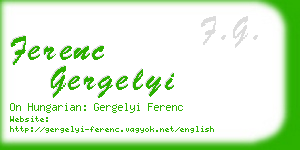 ferenc gergelyi business card